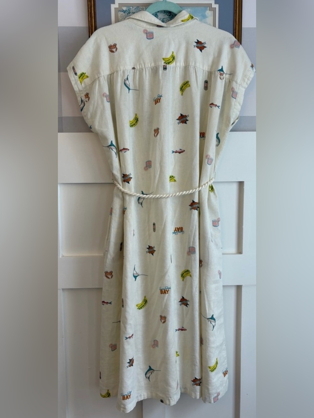 Joie Cream Dress with Nautical Accents and Rope Belt - Picture 2 of 5